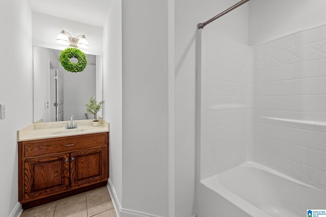 2043 Maplewood Ln, Clanton, AL 35045 - full bathroom featuring vanity, shower / washtub combination, and tile patterned floors