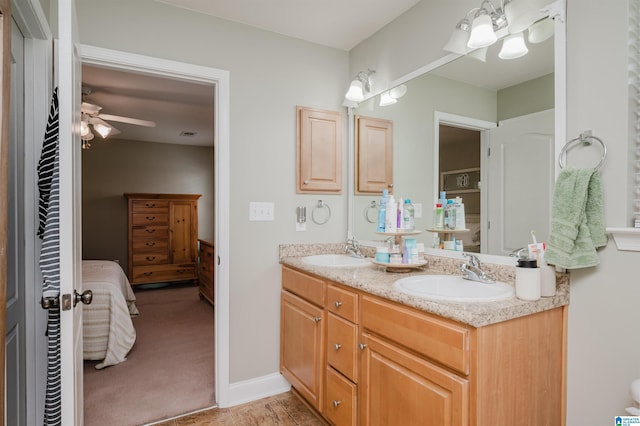 4033 Cambridge Dr, Moody, AL 35004 - ensuite bathroom featuring double vanity and a ceiling fan