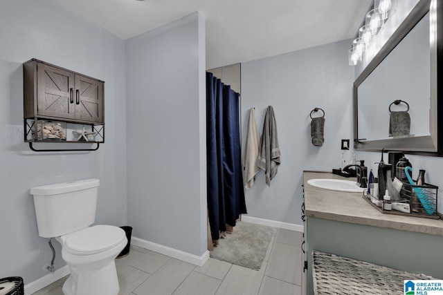 1025 Old Section Rd, Hoover, AL 35244 - full bath with vanity, a shower with shower curtain, and tile patterned flooring