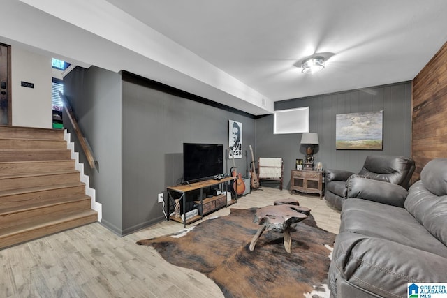 1025 Old Section Rd, Hoover, AL 35244 - living room featuring light wood-style flooring and stairway