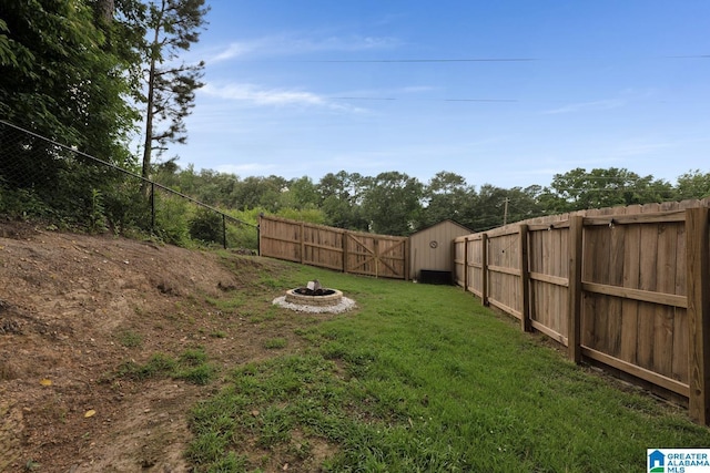 1025 Old Section Rd, Hoover, AL 35244 - fenced backyard featuring an outdoor fire pit