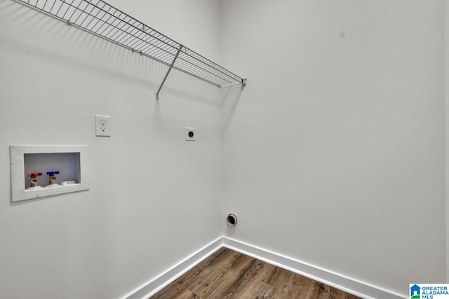 7945 Forest Loop, Pinson, AL 35126 - laundry area with electric dryer hookup, washer hookup, and dark wood-type flooring