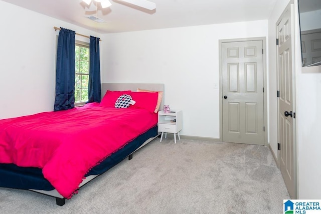 1004 Broken Bow Trl, Alabaster, AL 35007 - bedroom with carpet flooring and a ceiling fan