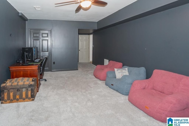 1004 Broken Bow Trl, Alabaster, AL 35007 - carpeted office space with ceiling fan and baseboards
