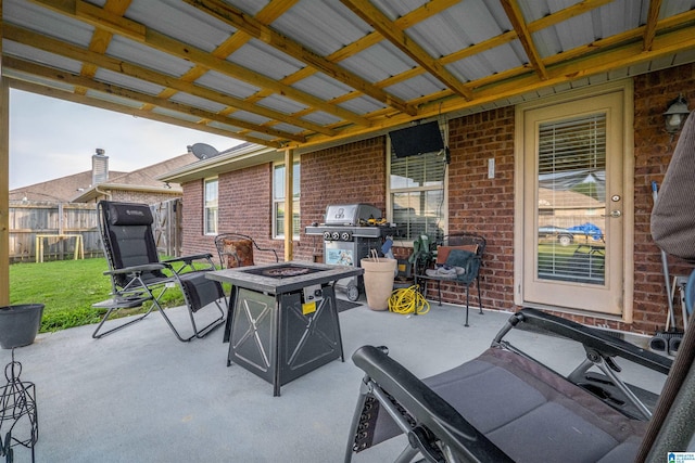 955 Clover Ave, Odenville, AL 35120 - view of patio with an outdoor fire pit and a grill