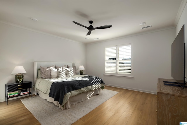 1313 Severn Way, Hoover, AL 35244 - bedroom featuring crown molding, wood finished floors, and a ceiling fan
