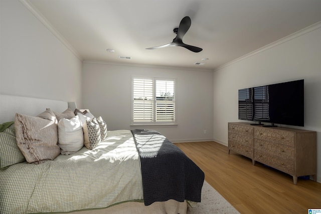 1313 Severn Way, Hoover, AL 35244 - bedroom with wood finished floors, ornamental molding, and ceiling fan