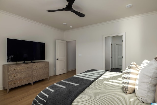 1313 Severn Way, Hoover, AL 35244 - bedroom featuring ornamental molding, wood finished floors, and ceiling fan