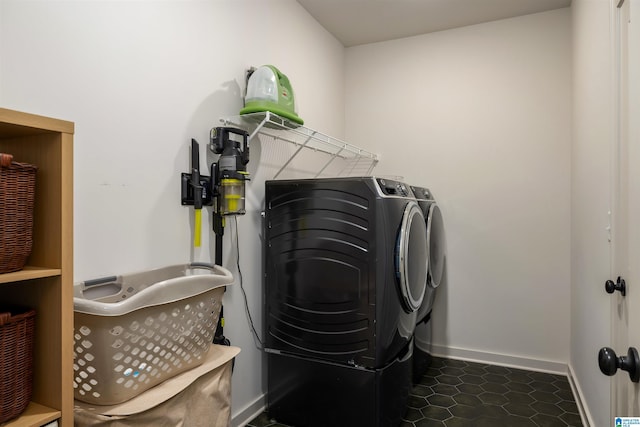 1313 Severn Way, Hoover, AL 35244 - washroom with separate washer and dryer and dark tile patterned flooring