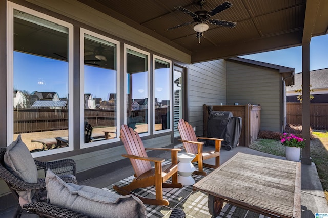 1313 Severn Way, Hoover, AL 35244 - view of patio with ceiling fan and grilling area