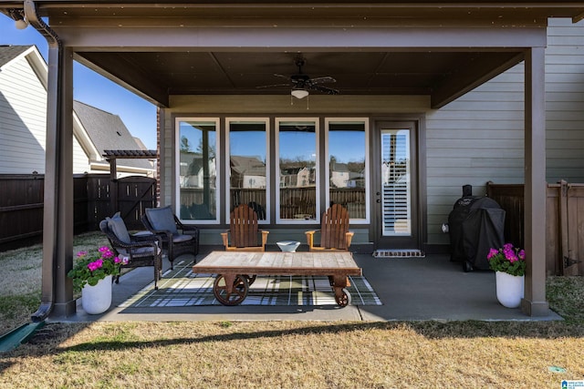 1313 Severn Way, Hoover, AL 35244 - view of patio / terrace with ceiling fan and a grill