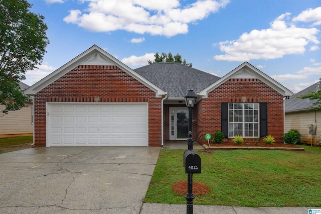 4022 Cambridge Dr, Moody, AL 35004 - traditional home featuring brick siding, driveway, a front yard, a garage, and a shingled roof