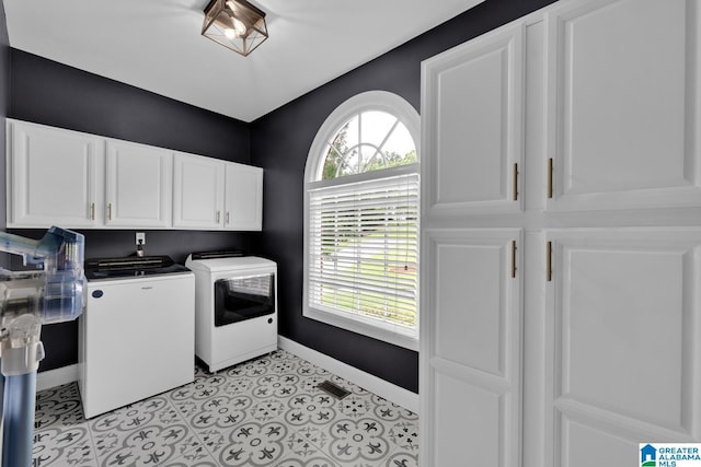 5012 Lake Crest Cir, Hoover, AL 35226 - laundry room with cabinet space and independent washer and dryer