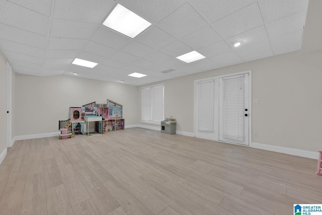 5012 Lake Crest Cir, Hoover, AL 35226 - misc room featuring a drop ceiling and light wood-type flooring