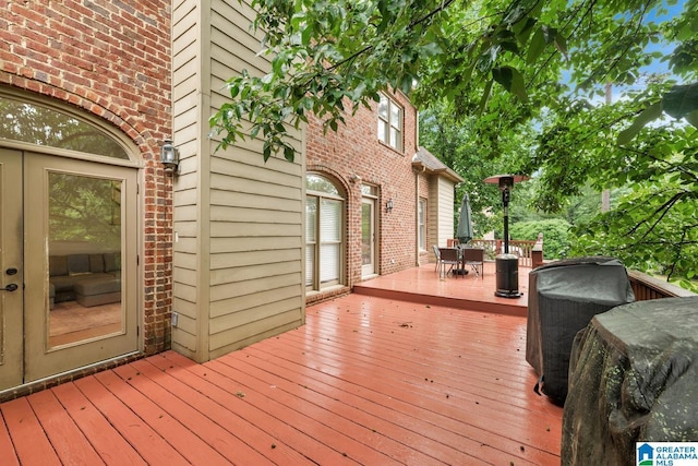 5012 Lake Crest Cir, Hoover, AL 35226 - wooden deck with outdoor dining space