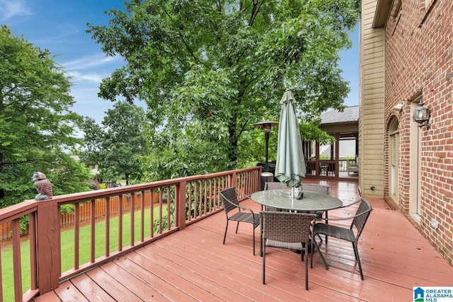 5012 Lake Crest Cir, Hoover, AL 35226 - deck featuring outdoor dining space