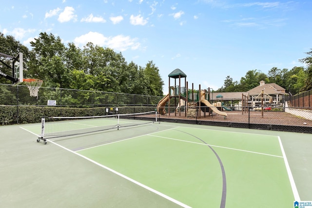 5012 Lake Crest Cir, Hoover, AL 35226 - view of tennis court featuring community basketball court
