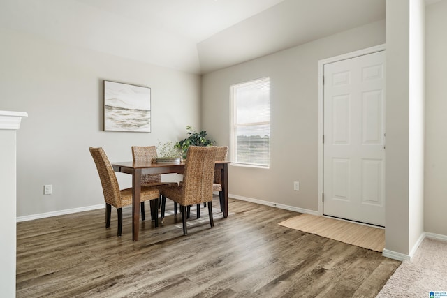 240 Hillcrest Dr, Montevallo, AL 35115 - dining space with wood finished floors and lofted ceiling