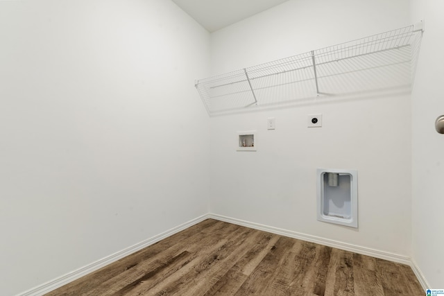 240 Hillcrest Dr, Montevallo, AL 35115 - laundry area featuring electric dryer hookup, hookup for a washing machine, and wood finished floors