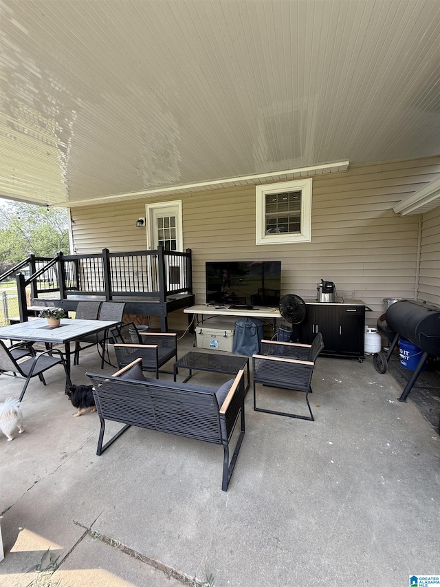 1500 Rockview Cir, Weaver, AL 36277 - view of patio featuring an outdoor living space and area for grilling