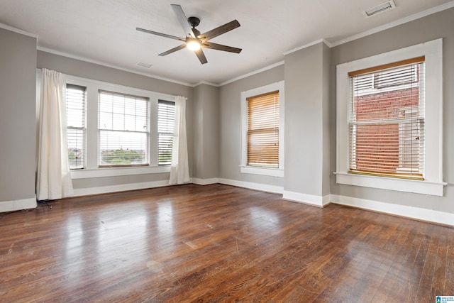 1701 S 16th Ave, Birmingham, AL 35205 - spare room featuring wood finished floors, a ceiling fan, and ornamental molding
