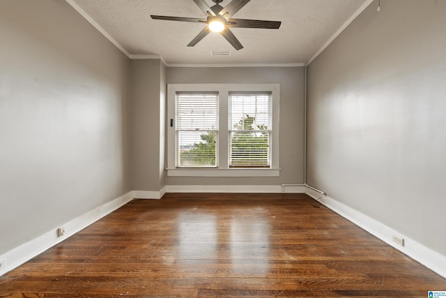1701 S 16th Ave, Birmingham, AL 35205 - unfurnished room featuring wood finished floors, ceiling fan, a textured ceiling, and ornamental molding
