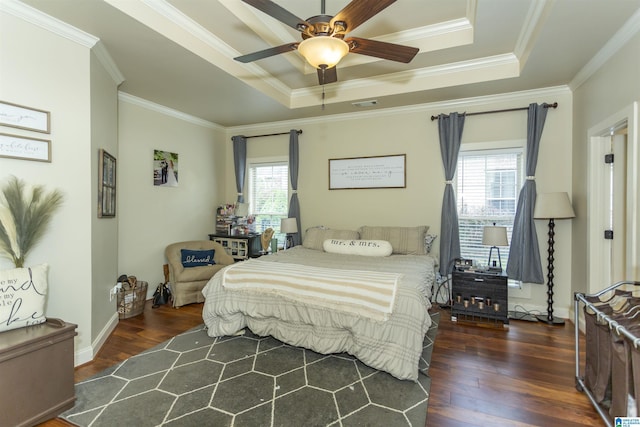 1120 Weybridge Way, Pelham, AL 35124 - bedroom featuring a raised ceiling, multiple windows, wood finished floors, and crown molding
