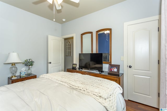 1120 Weybridge Way, Pelham, AL 35124 - bedroom featuring dark wood-type flooring and ceiling fan