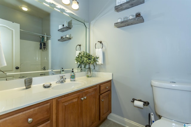 1120 Weybridge Way, Pelham, AL 35124 - full bathroom featuring vanity, tile patterned flooring, and a shower