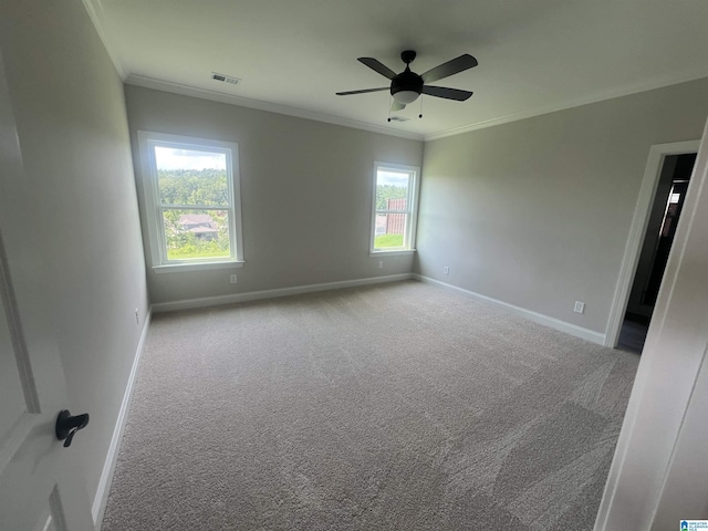1234 Simms Rdg, Pelham, AL 35124 - carpeted spare room featuring ornamental molding and a ceiling fan