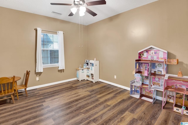 4033 Saddle Run Cir, Pelham, AL 35124 - playroom with wood finished floors and ceiling fan