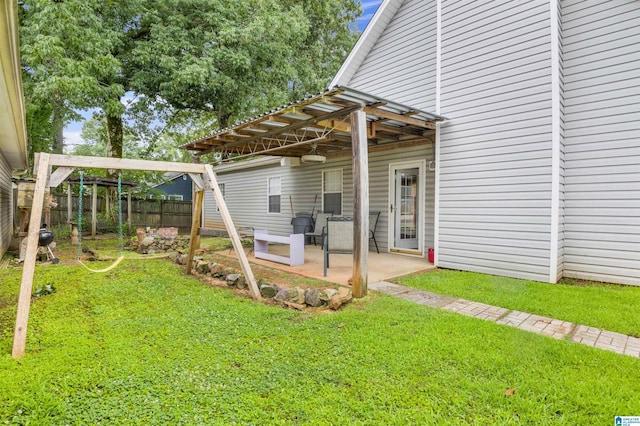 4033 Saddle Run Cir, Pelham, AL 35124 - fenced backyard with a pergola and a patio