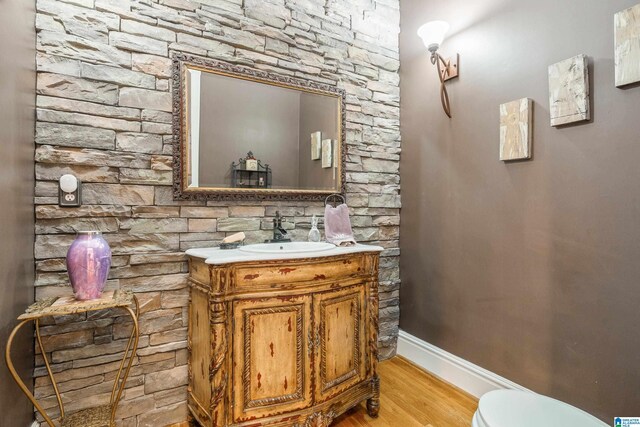 1007 Eagle Hill Dr, Birmingham, AL 35242 - half bath with vanity and wood finished floors