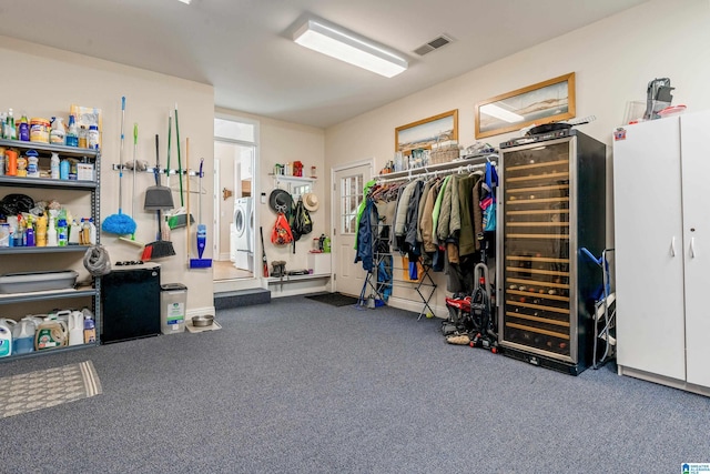 1007 Eagle Hill Dr, Birmingham, AL 35242 - garage with washer / clothes dryer and beverage cooler
