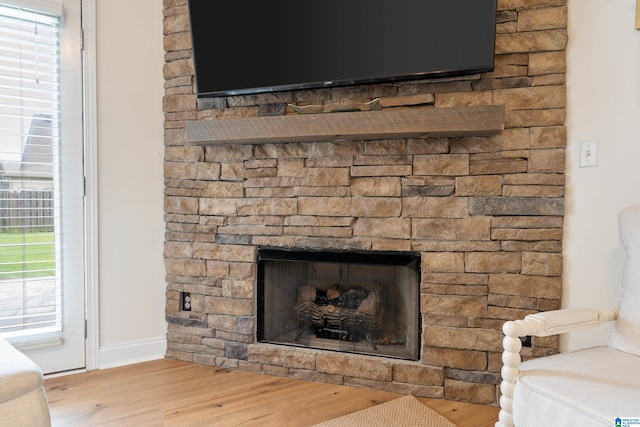 1185 Overlook Dr, Trussville, AL 35173 - detailed view of wood finished floors and a fireplace