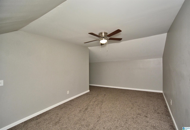 7101 Cavern Rd, Trussville, AL 35173 - additional living space featuring vaulted ceiling, carpet flooring, and a ceiling fan