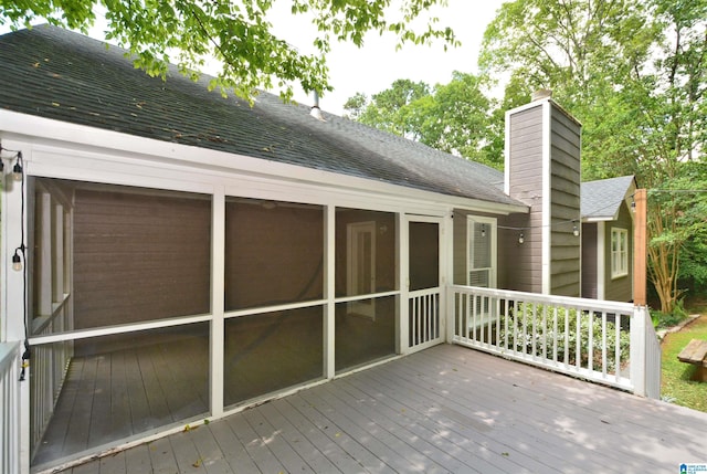 7101 Cavern Rd, Trussville, AL 35173 - deck featuring a sunroom