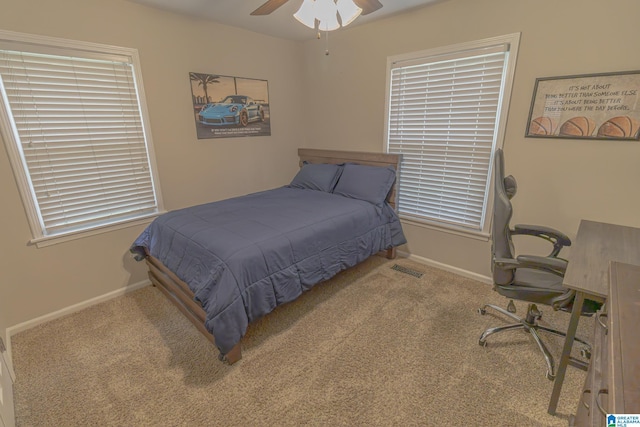 2191 Whiting Rd, Hoover, AL 35216 - bedroom with carpet flooring, a desk, and a ceiling fan