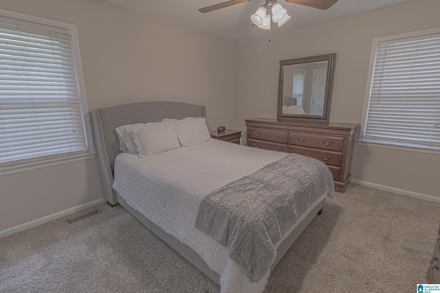 2191 Whiting Rd, Hoover, AL 35216 - bedroom featuring light colored carpet and ceiling fan