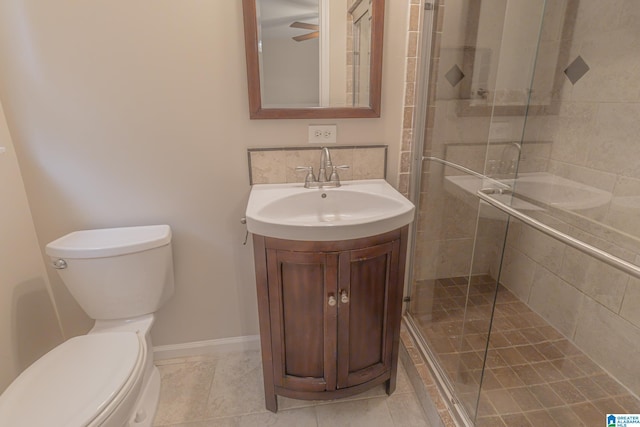 2191 Whiting Rd, Hoover, AL 35216 - bathroom with vanity, a stall shower, and tile patterned floors