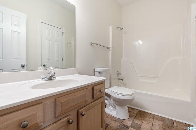 313 Chadwick Pl, Helena, AL 35080 - bathroom featuring vanity, shower / tub combination, and stone tile flooring