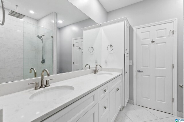 4652 Lake Valley Dr, Hoover, AL 35244 - full bathroom with a stall shower and double vanity