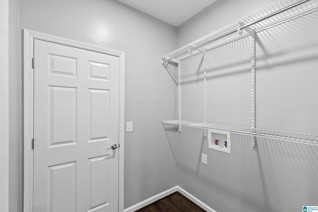4652 Lake Valley Dr, Hoover, AL 35244 - washroom with hookup for a washing machine and dark wood finished floors