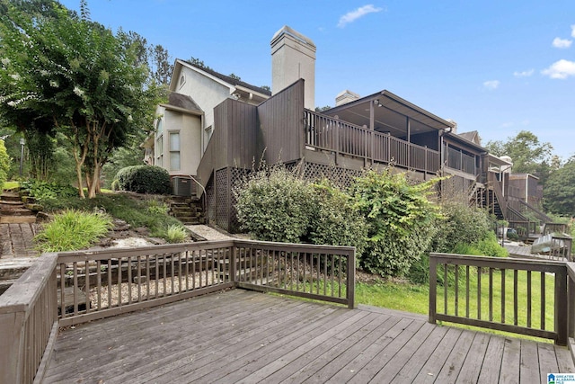 4652 Lake Valley Dr, Hoover, AL 35244 - wooden terrace featuring stairway