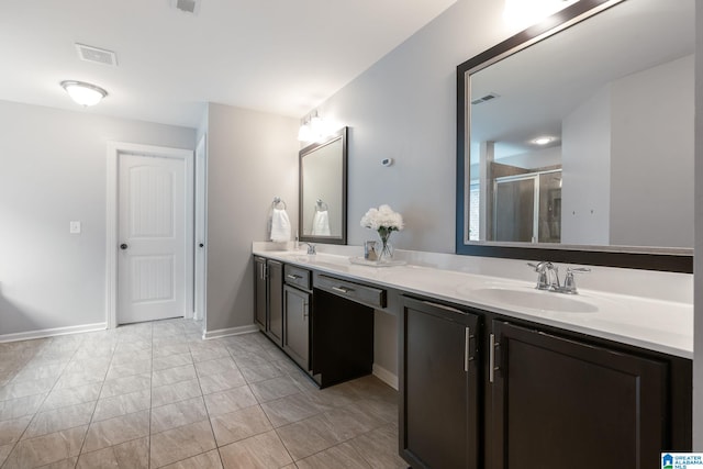 5432 Parkside Cir, Hoover, AL 35244 - full bathroom with double vanity, a shower stall, and marble finish floors