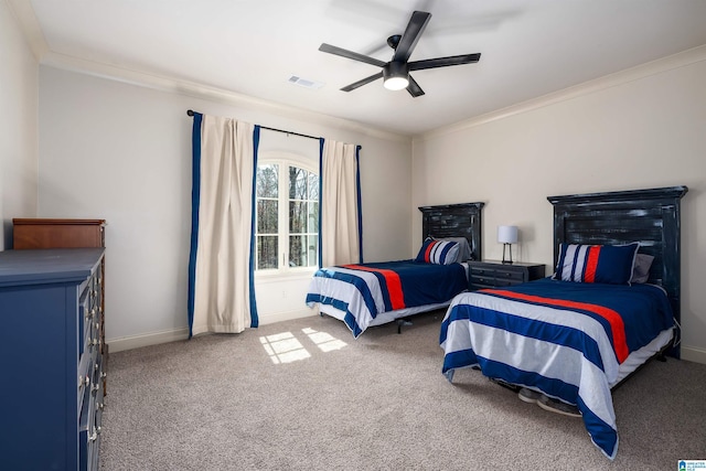6902 Honor Keith Rd, Trussville, AL 35173 - bedroom with crown molding, carpet, and ceiling fan