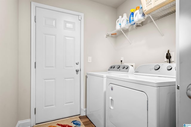 143 Hidden Trace Ct, Montevallo, AL 35115 - laundry area featuring separate washer and dryer and wood finished floors