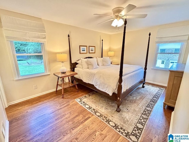 2713 Altadena Lake Rd, Birmingham, AL 35243 - bedroom with wood finished floors and a ceiling fan