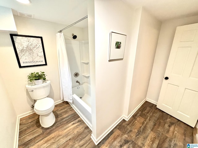 2713 Altadena Lake Rd, Birmingham, AL 35243 - bathroom with wood finished floors and shower / bath combo