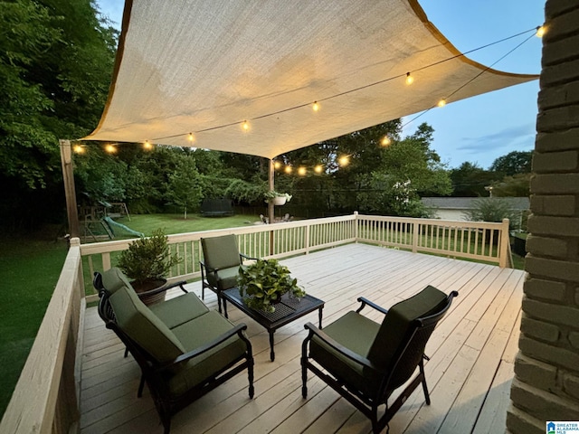 2713 Altadena Lake Rd, Birmingham, AL 35243 - wooden deck with a yard and outdoor lounge area